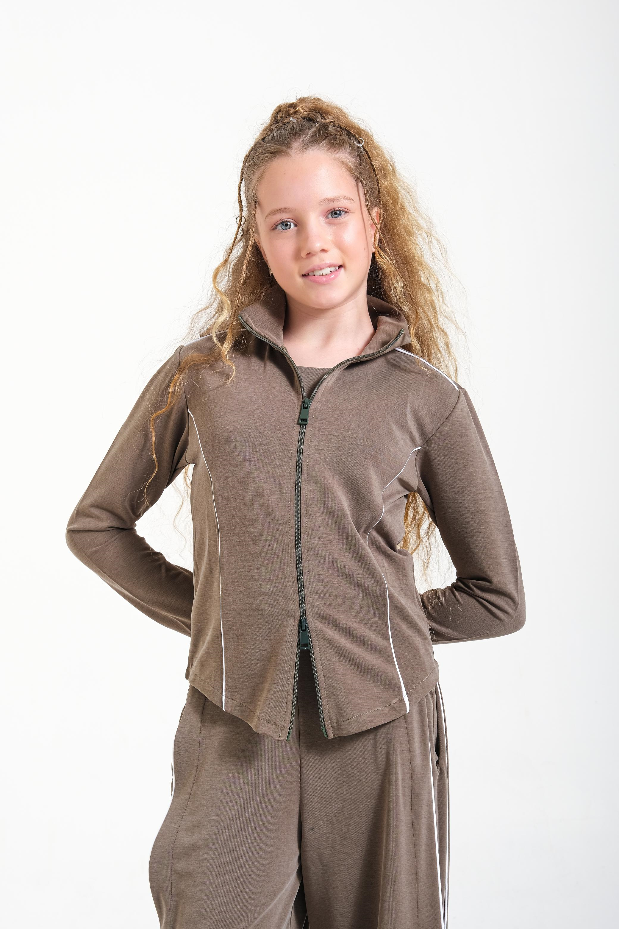 Oyso Şerit Biye Hırka - Yeşil Haki