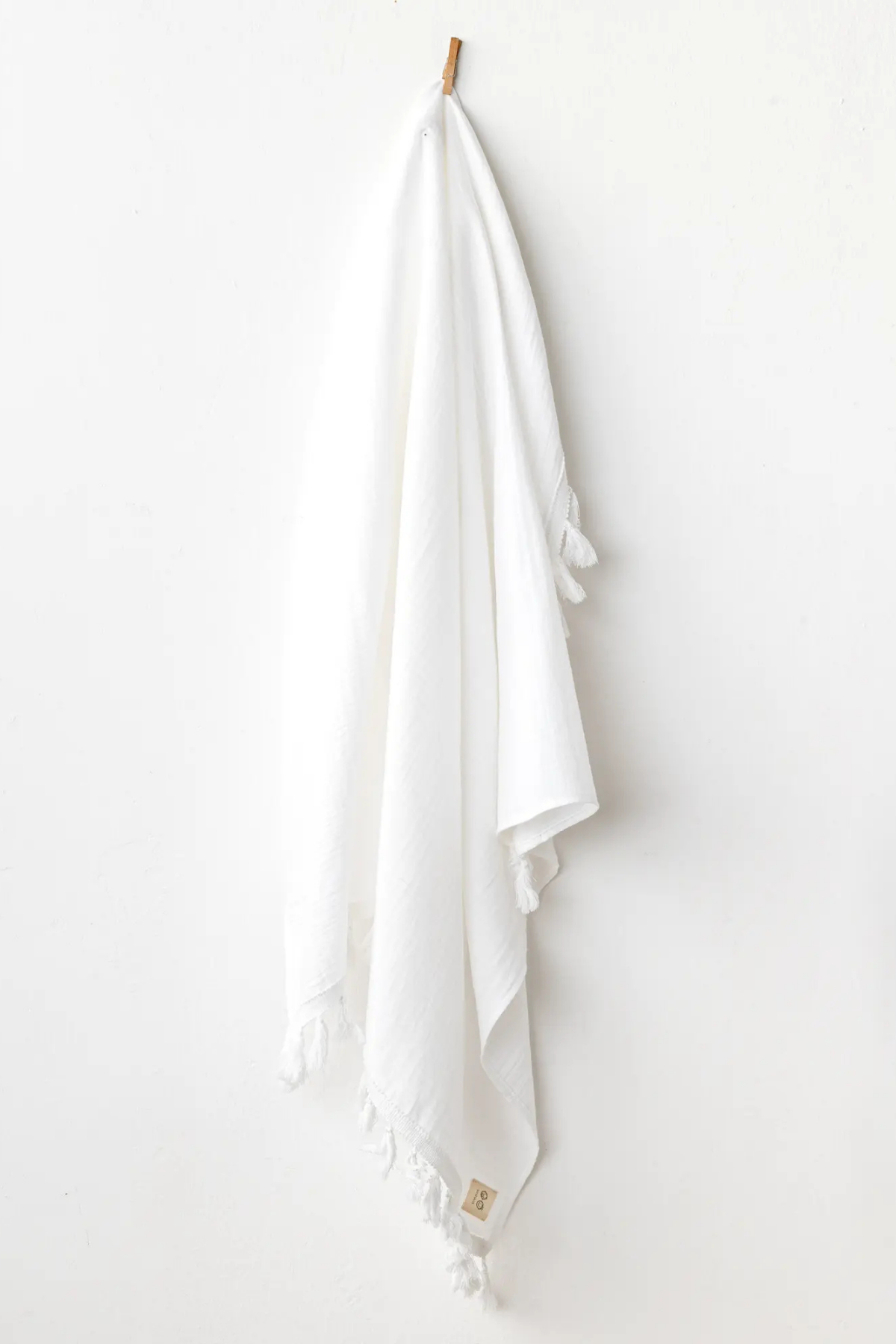 Püsküllü Müslin Battaniye - Ekru