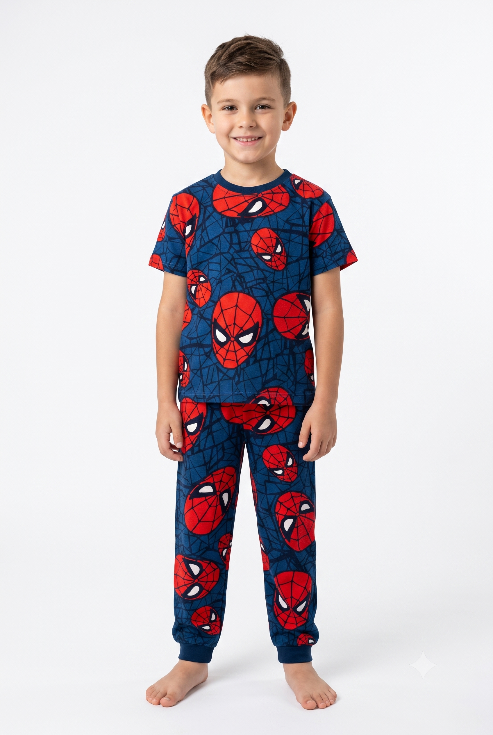 Spıderman Desenli Kısa Kol Erkek Takım - Kırmızı