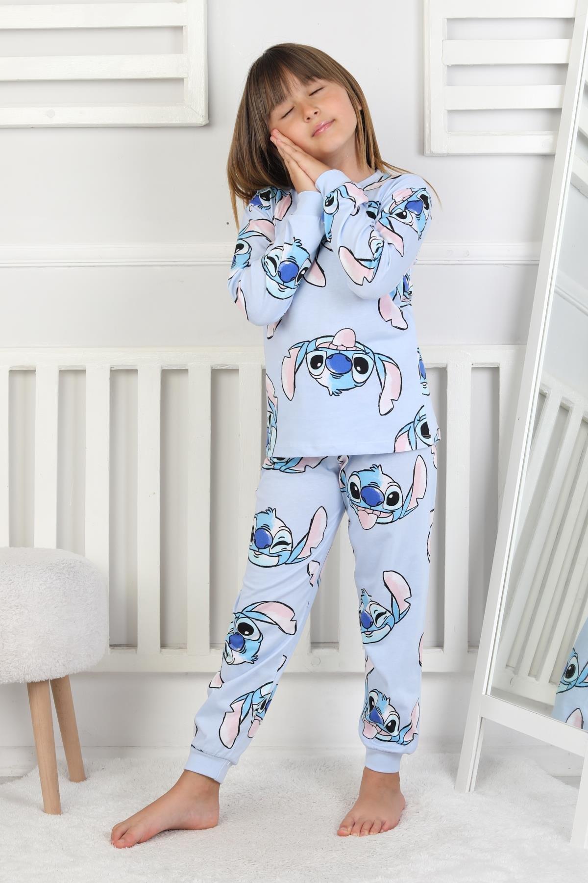 Stic Kız Pijama Takımı - Mavi