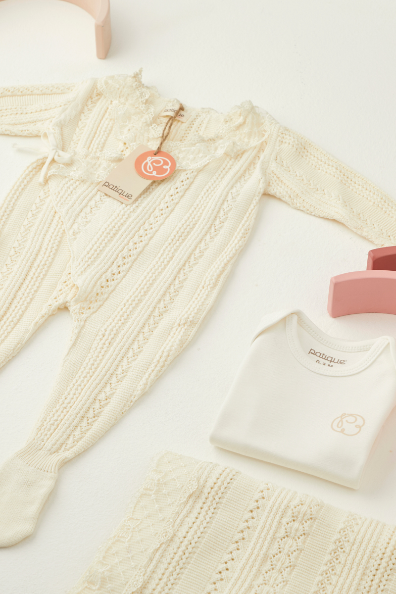 Triko Hastane Çıkışı Seti - Ekru