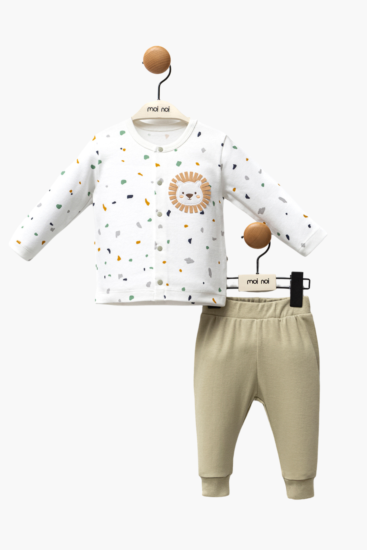 Aslanlı Bebe Erkek Takım - Yeşil Haki