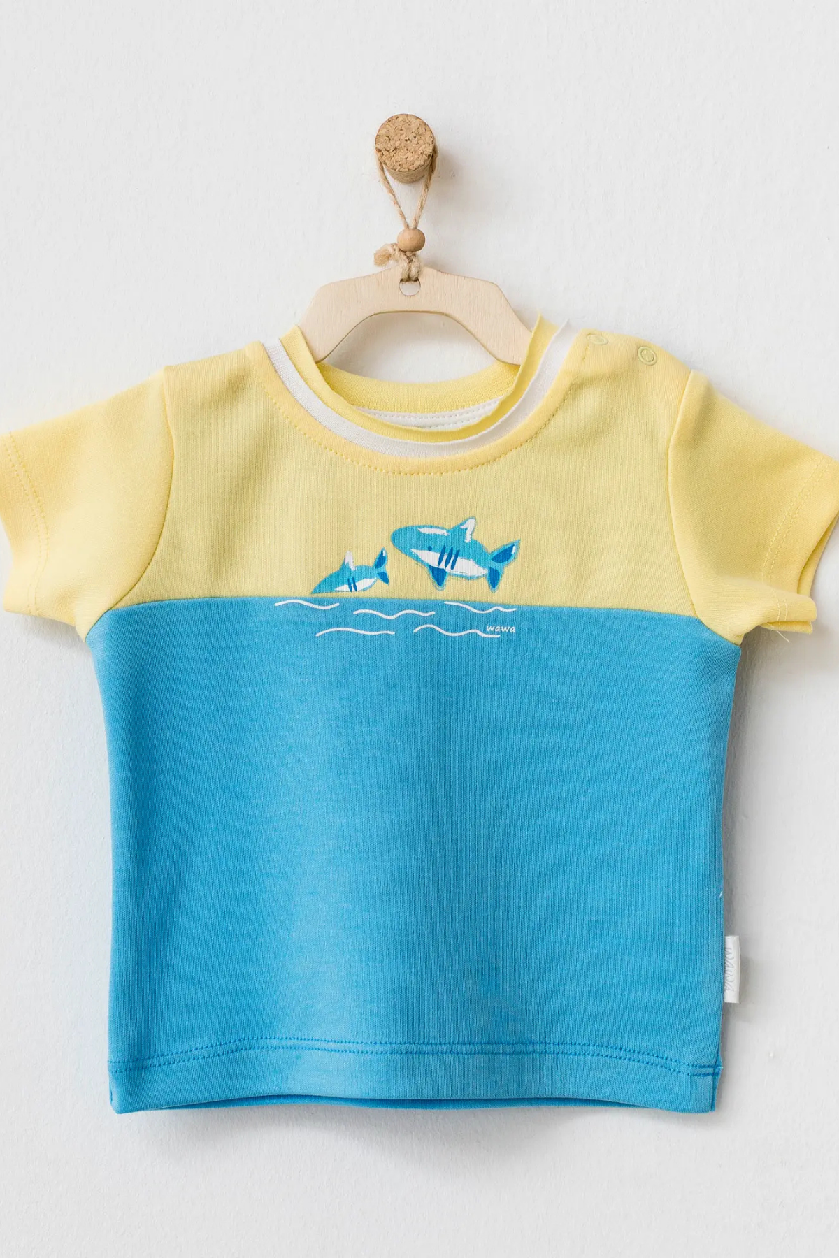 Balıklı Bebe Tişört - Mavi