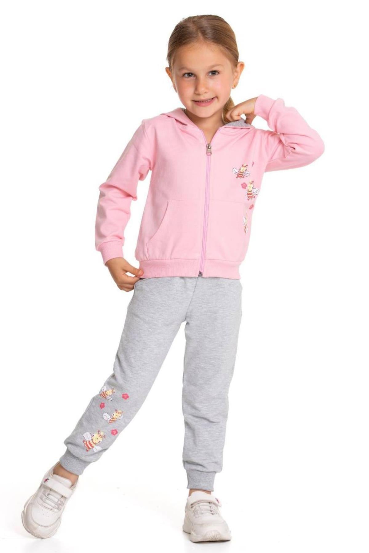 Breeze Arılı Fermuarlı Bebek Takım - Pembe