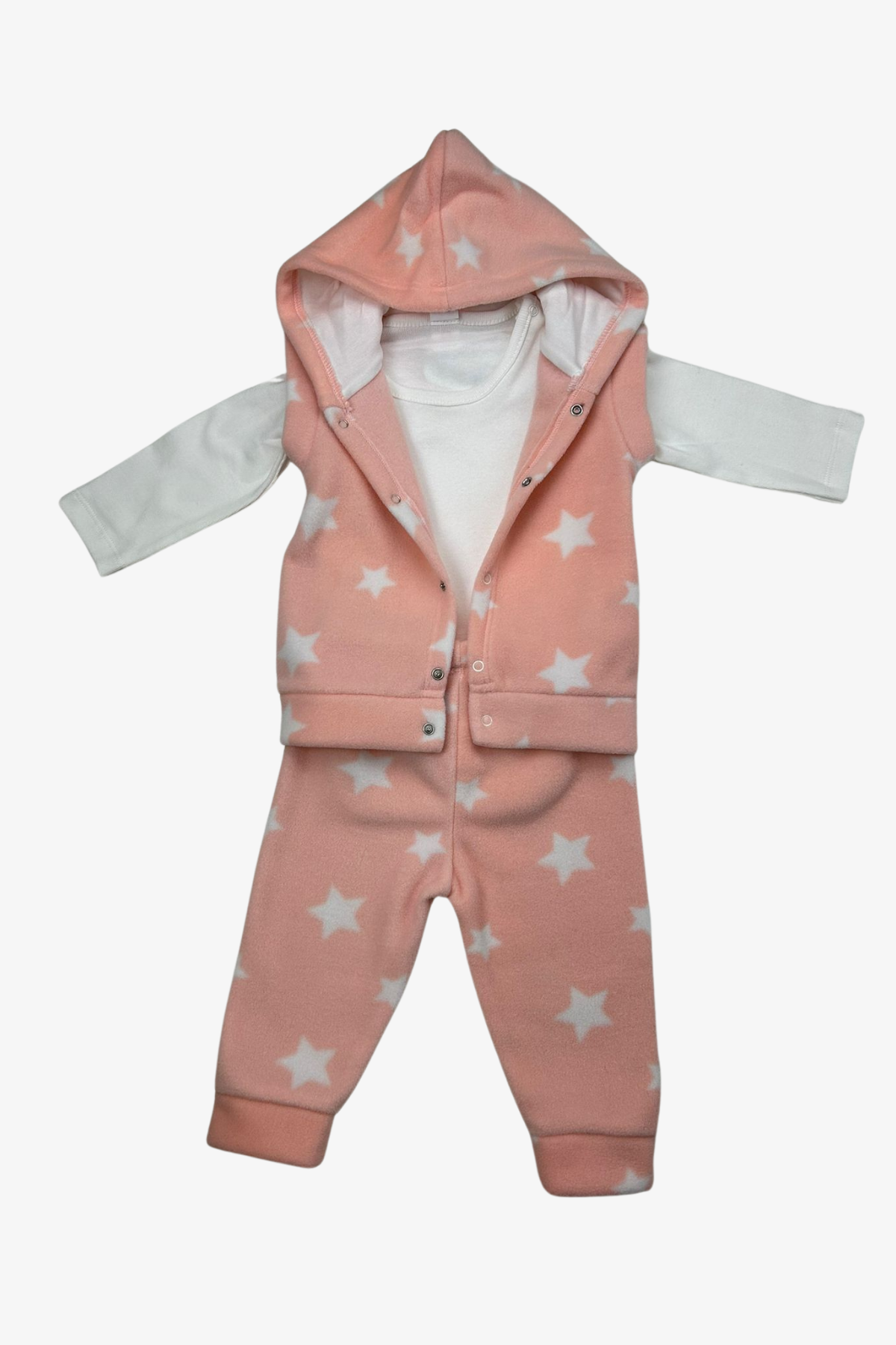 Breeze Polar Kapüşonlu 3'lü Takım - Açık Pembe