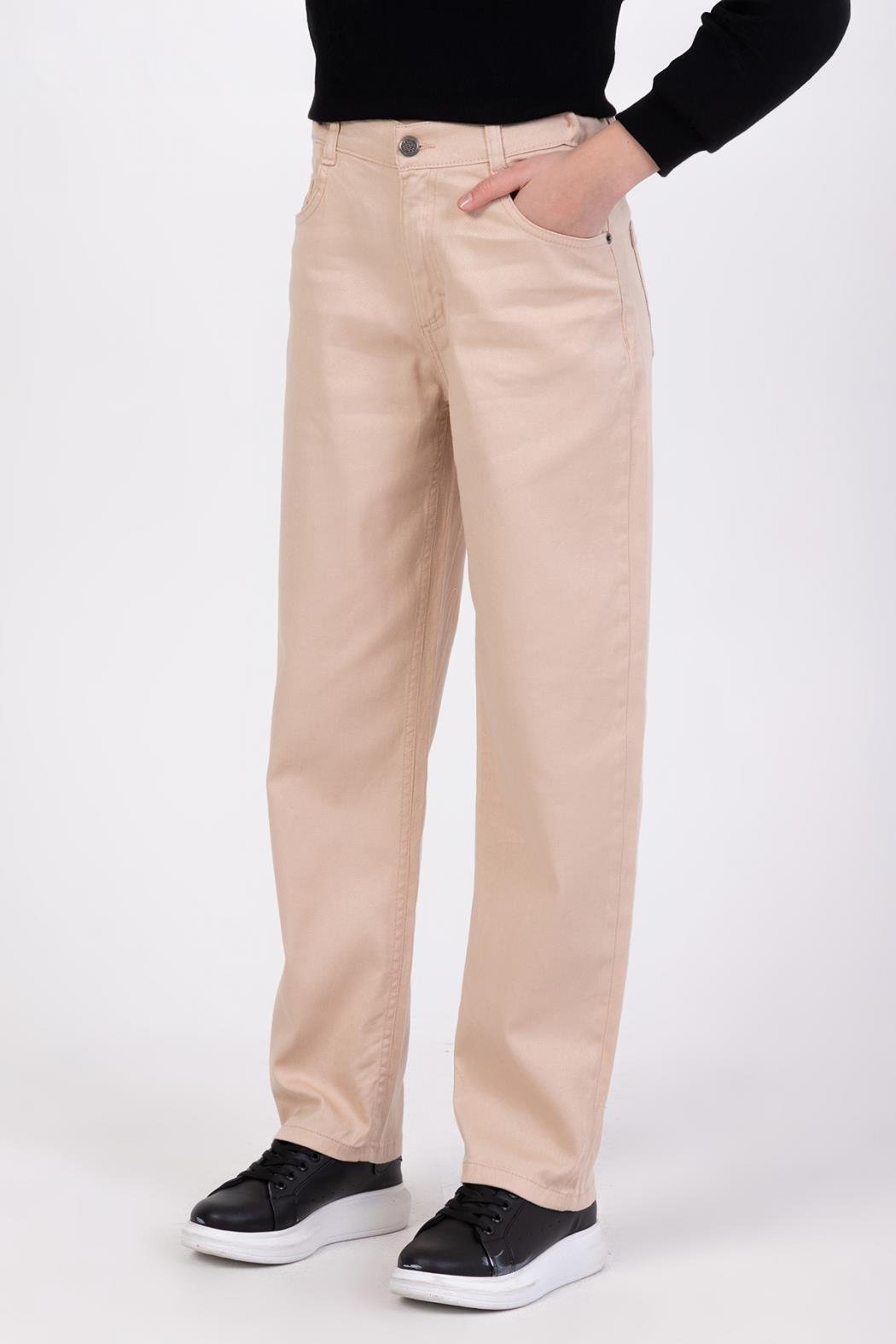 Canvas Klasik Kız Pantolon - Bej