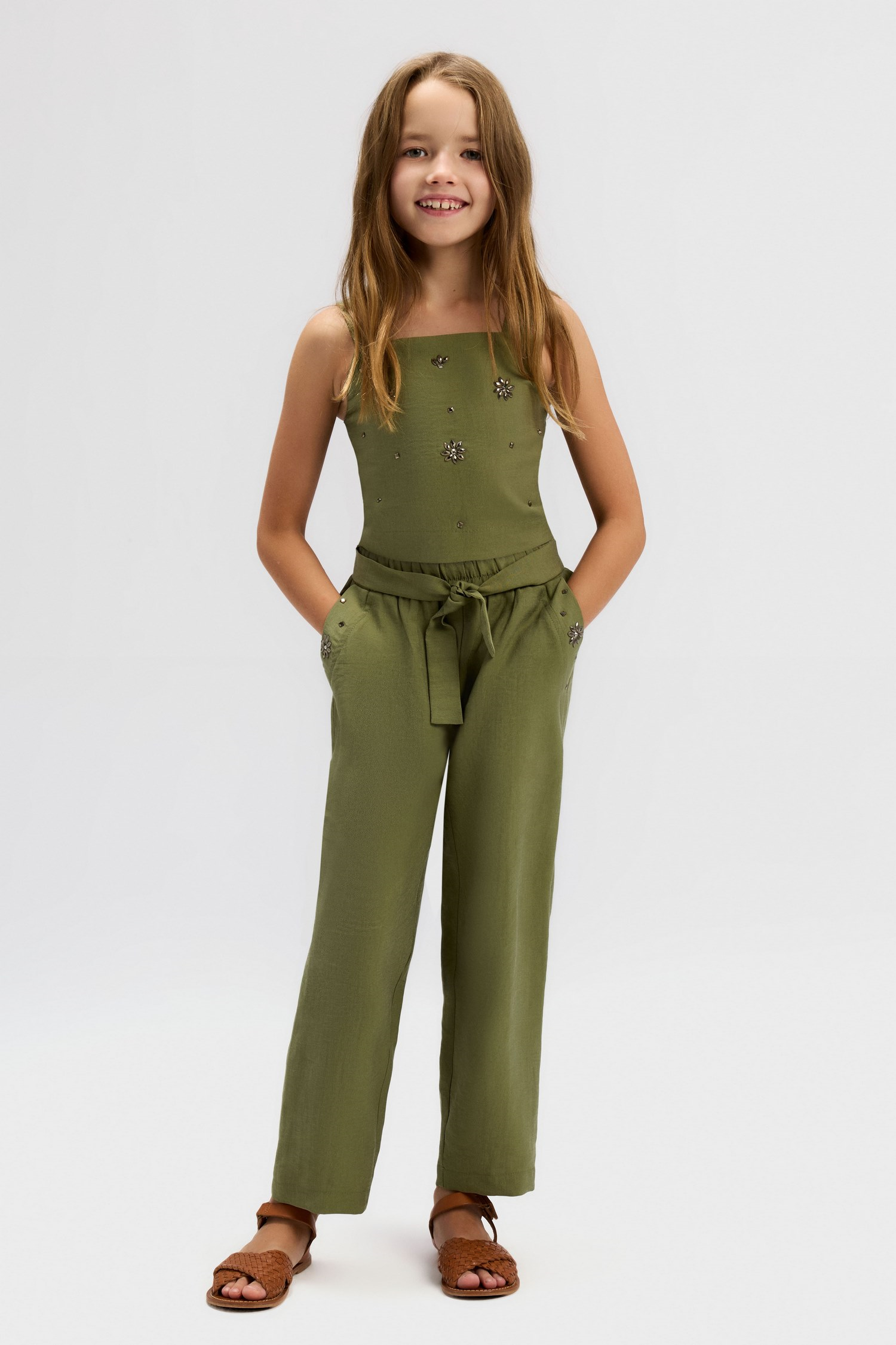 Cashmere Kız Pantolon - Yeşil Haki