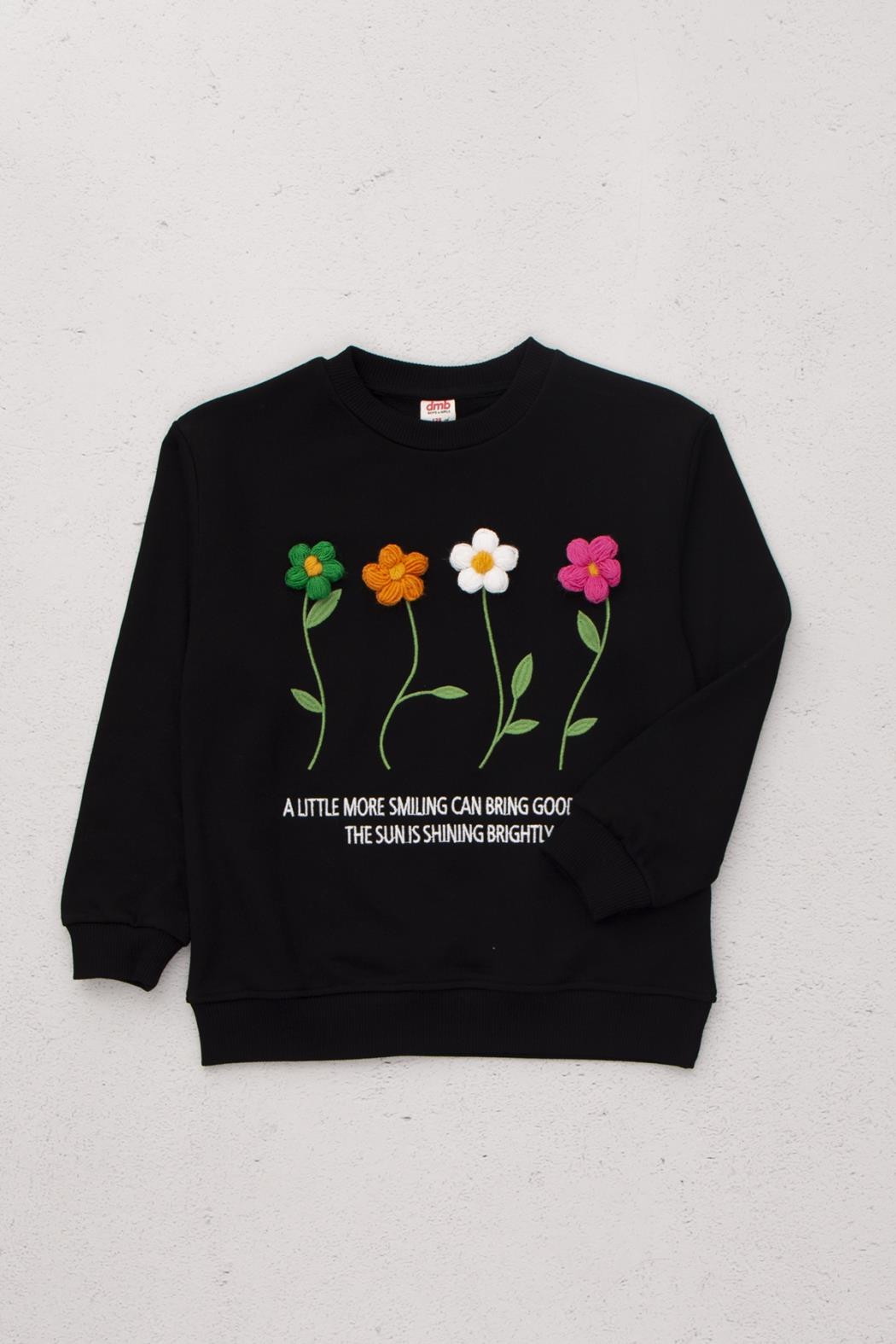 ÇİÇEK DESENLİ KIZ SWEAT