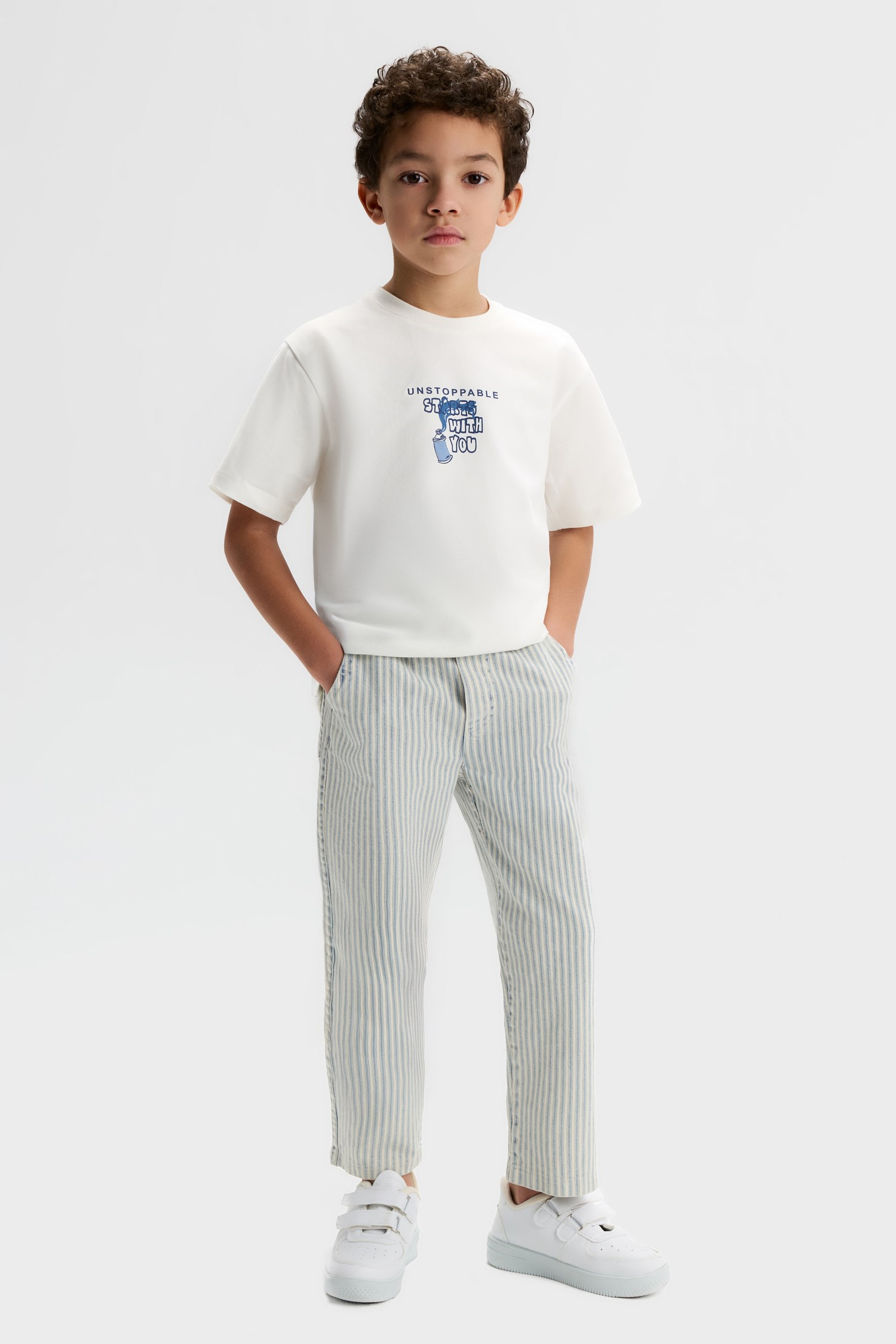 Çizgili Dolphin Erkek Pantolon - Ekru