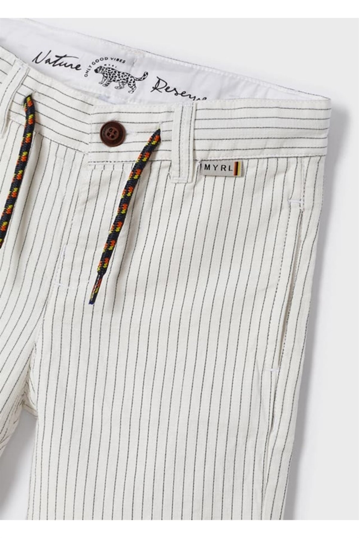 ÇİZGİLİ ŞORT - KREM