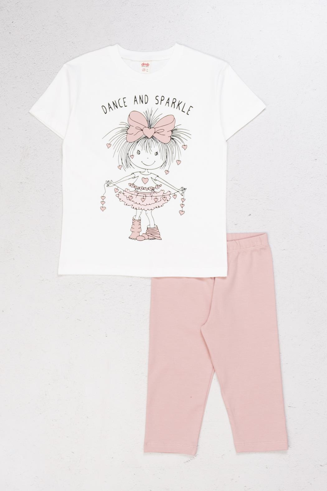 Dance Kız Taytlı Takım - Ekru