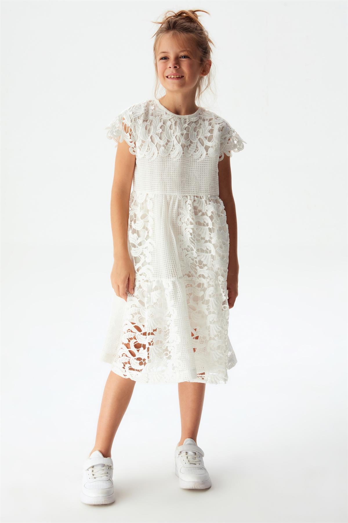 DANTEL İŞKEMELİ ELBİSE