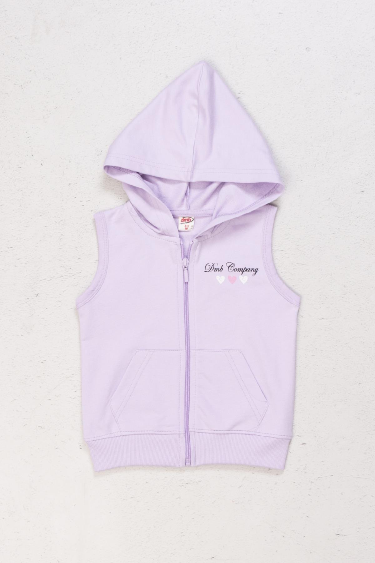 DMB Baskılı Kız Yelek - Lila