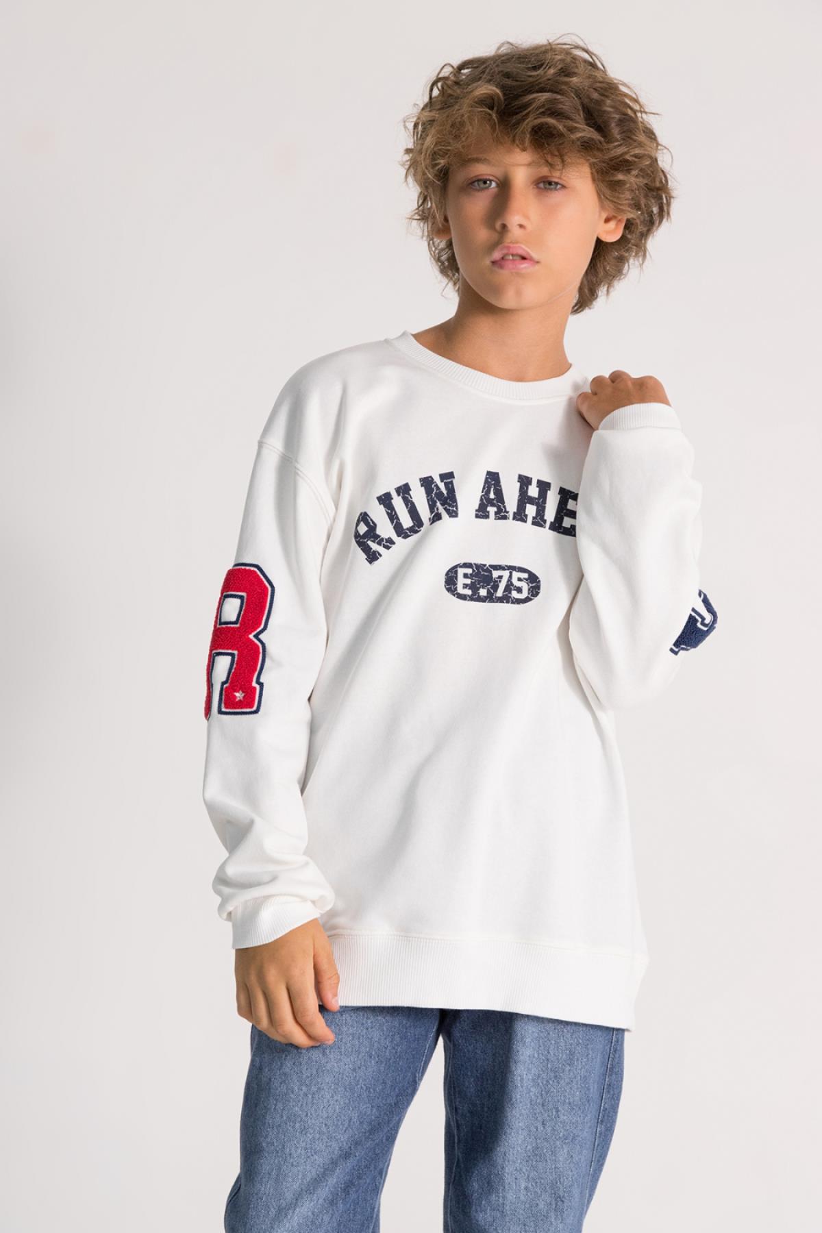 DMB Run Ahead Erkek Sweat - Ekru