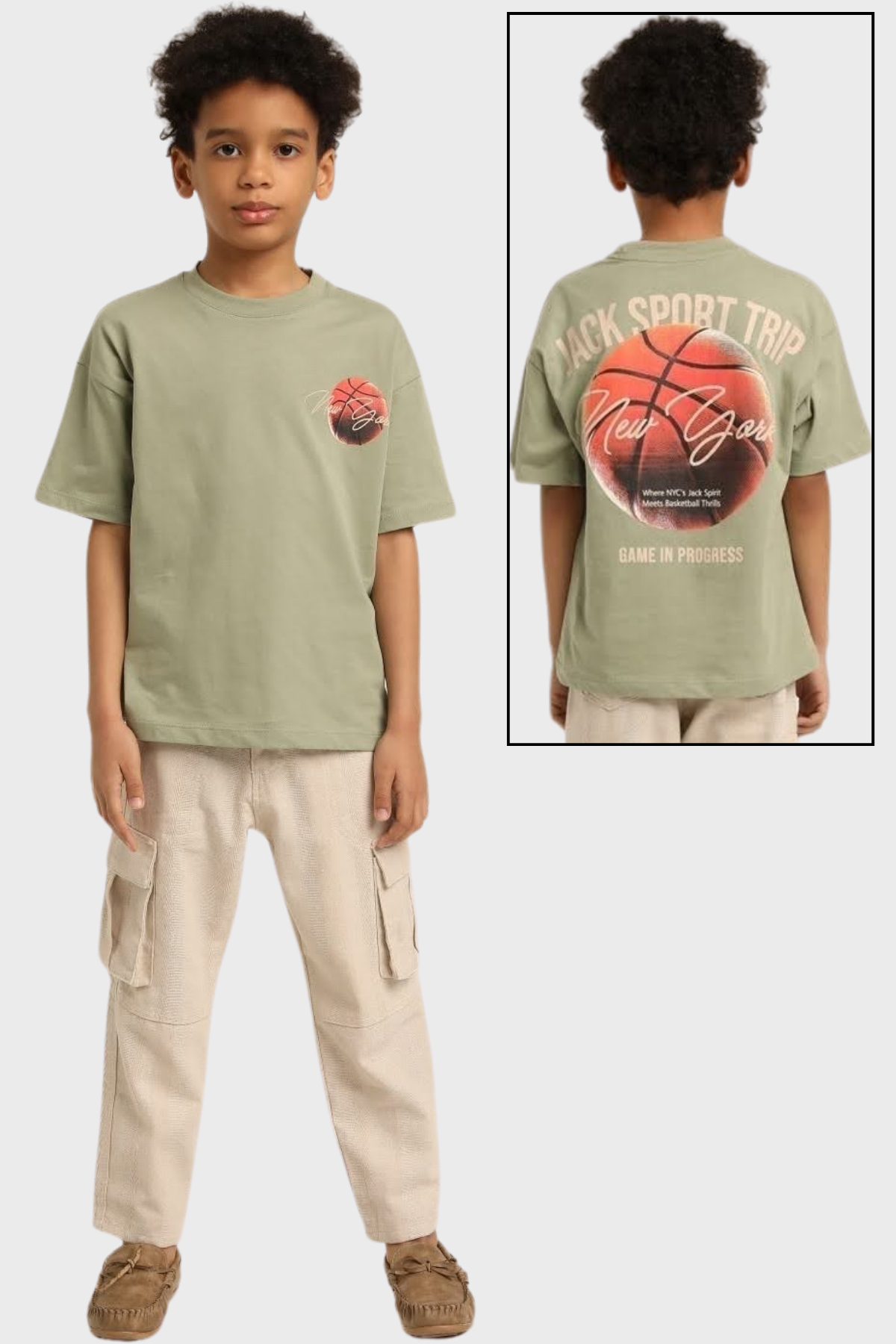 ESCABEL Basketbol Erkek Tişört - Yeşil Haki
