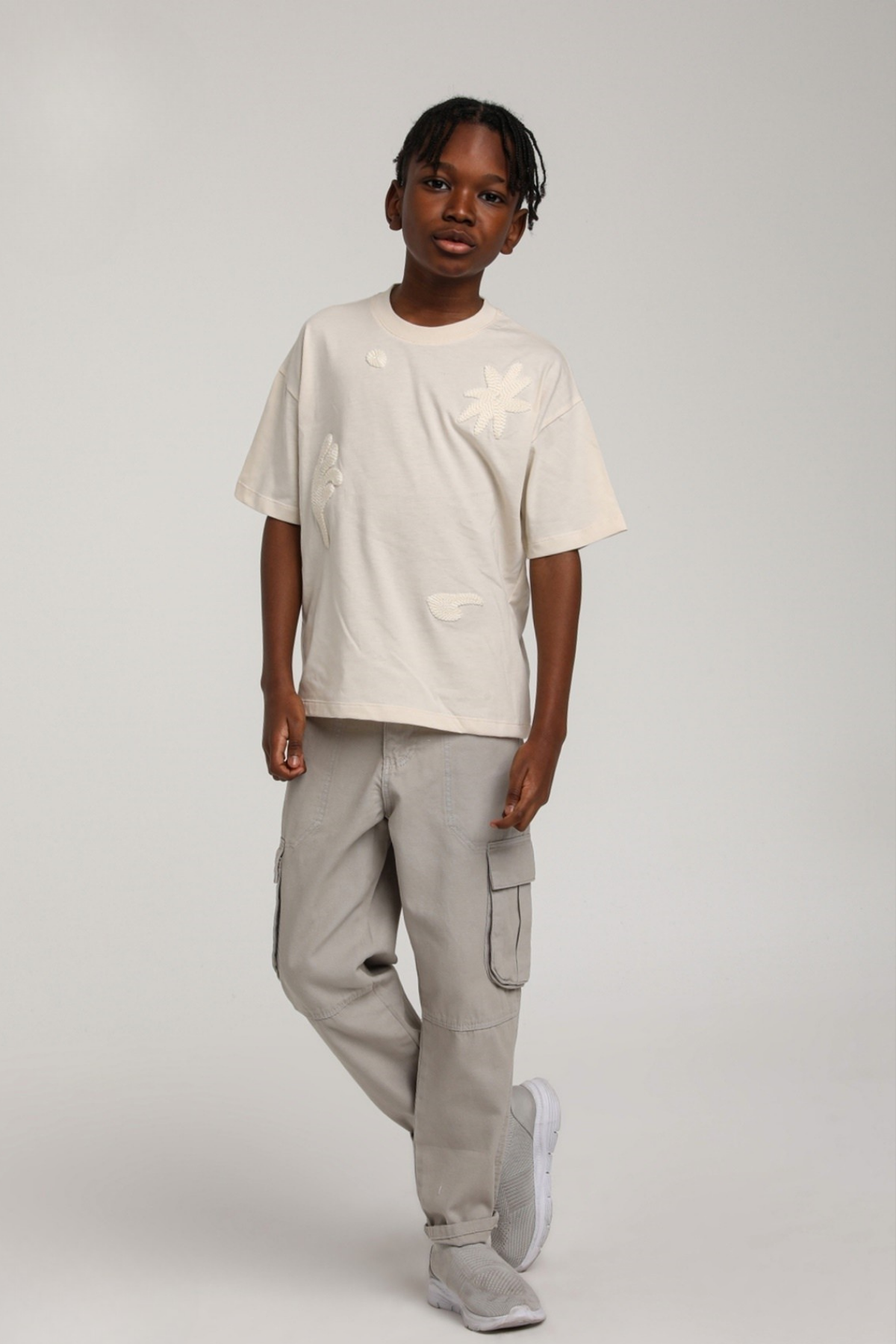 ESCABEL İşlemeli Erkek Tişört - Bej