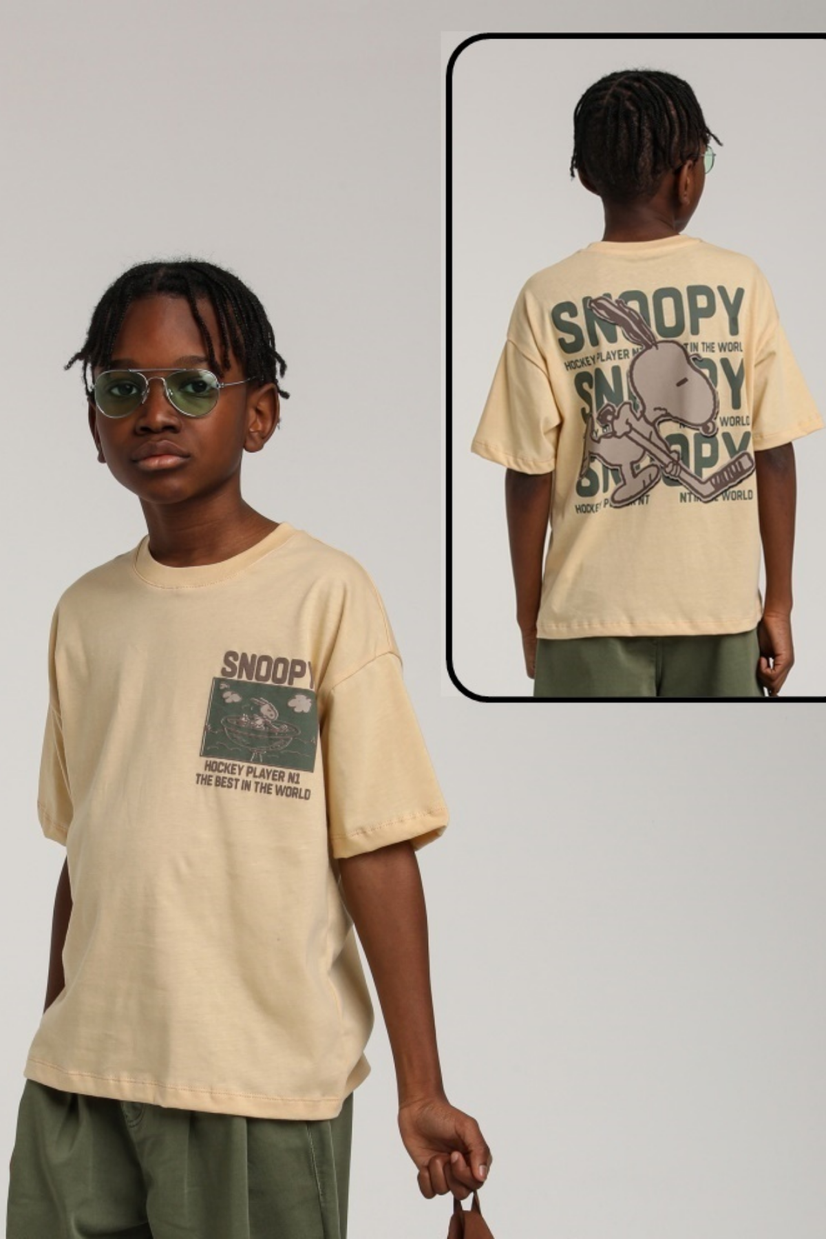 ESCABEL Snoopy Erkek Çocuk Tişört - Camel