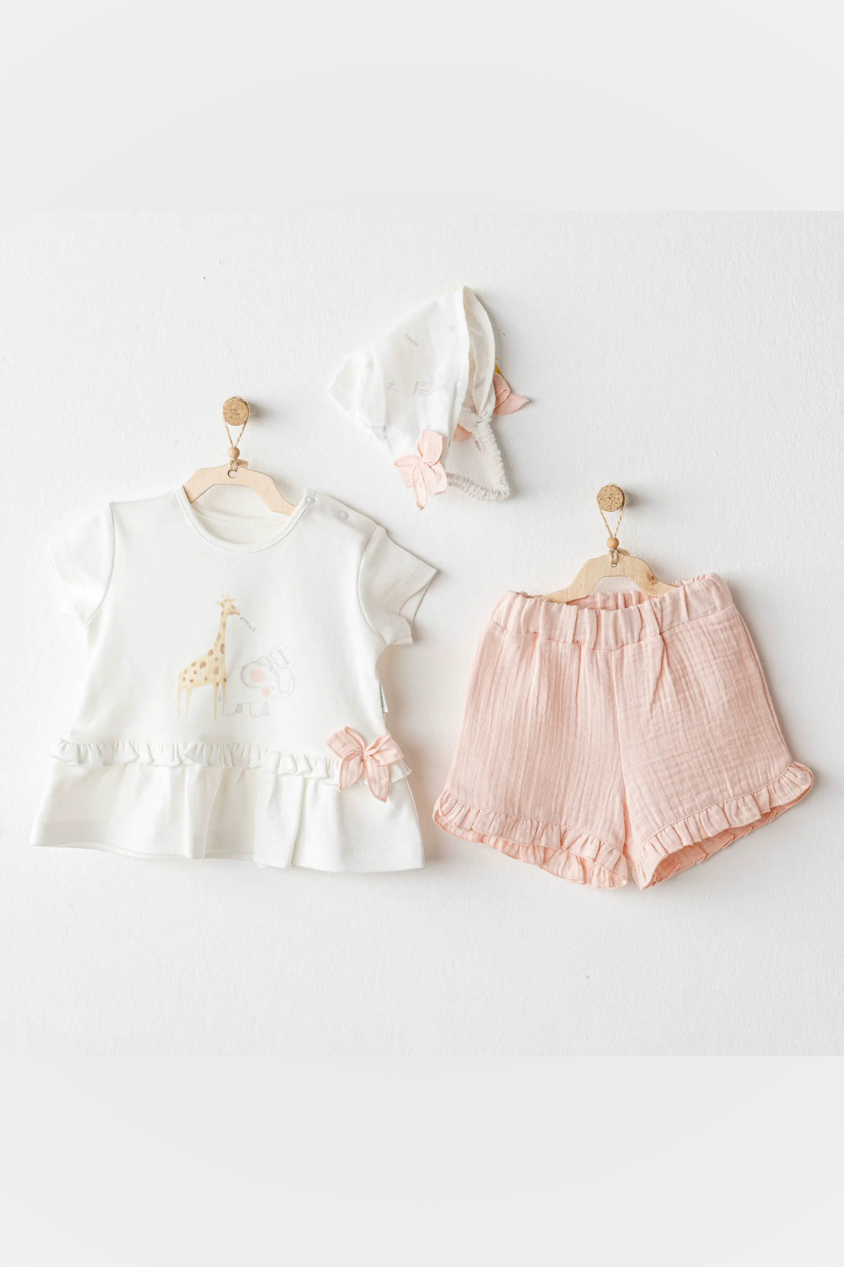 Filli 3'lü Bebe Set - Somon