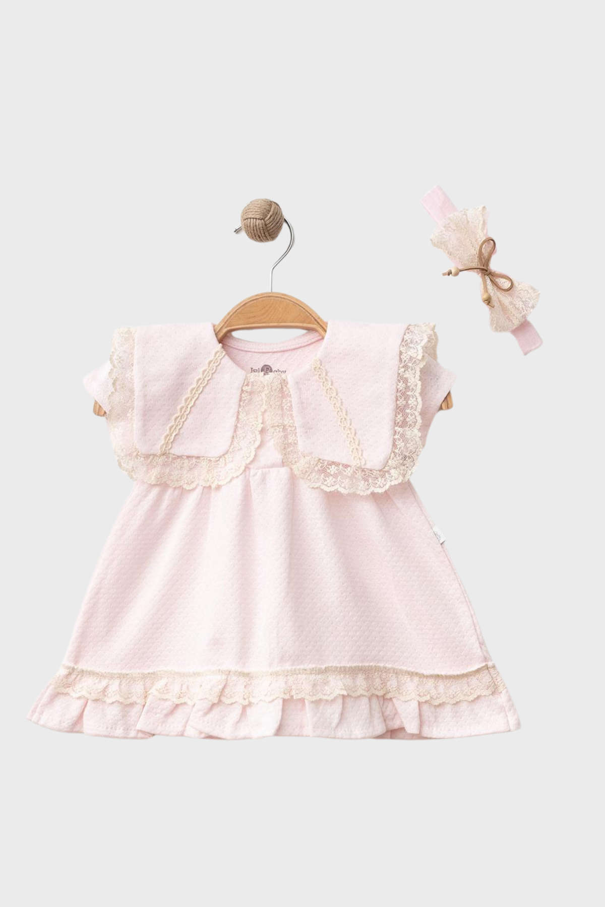 Güpürlü Bebe Elbise - Pembe