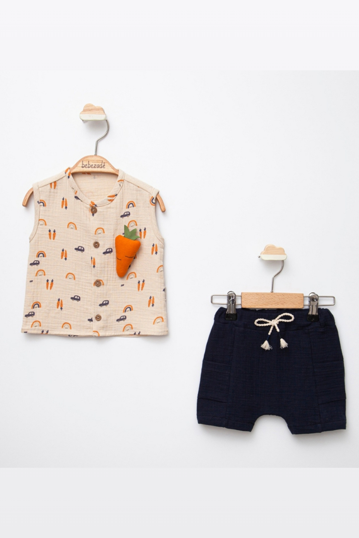 Havuçlu Erkek Bebe Takım - Lacivert