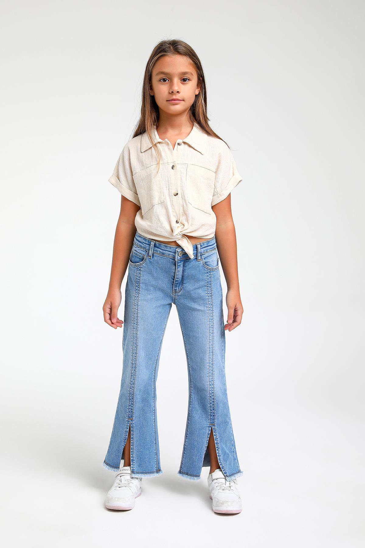 İSPANYOL PAÇA YIRTMAÇLI  PANTALON