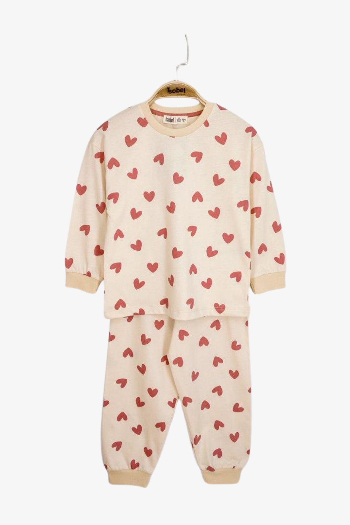 Kalpli Kız Çocuk Pijama - Bej