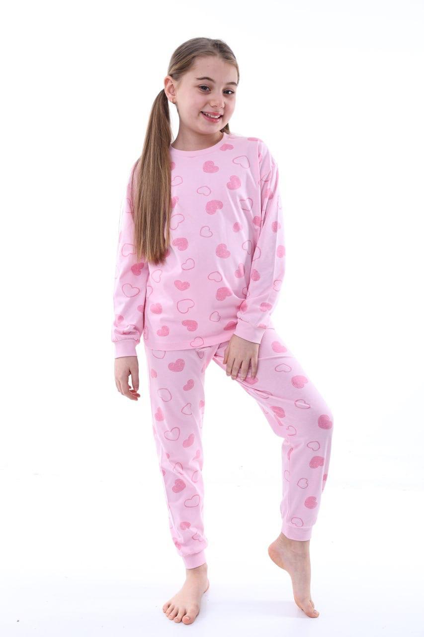 Kalpli Kız Çocuk Pijama Takımı - Pembe