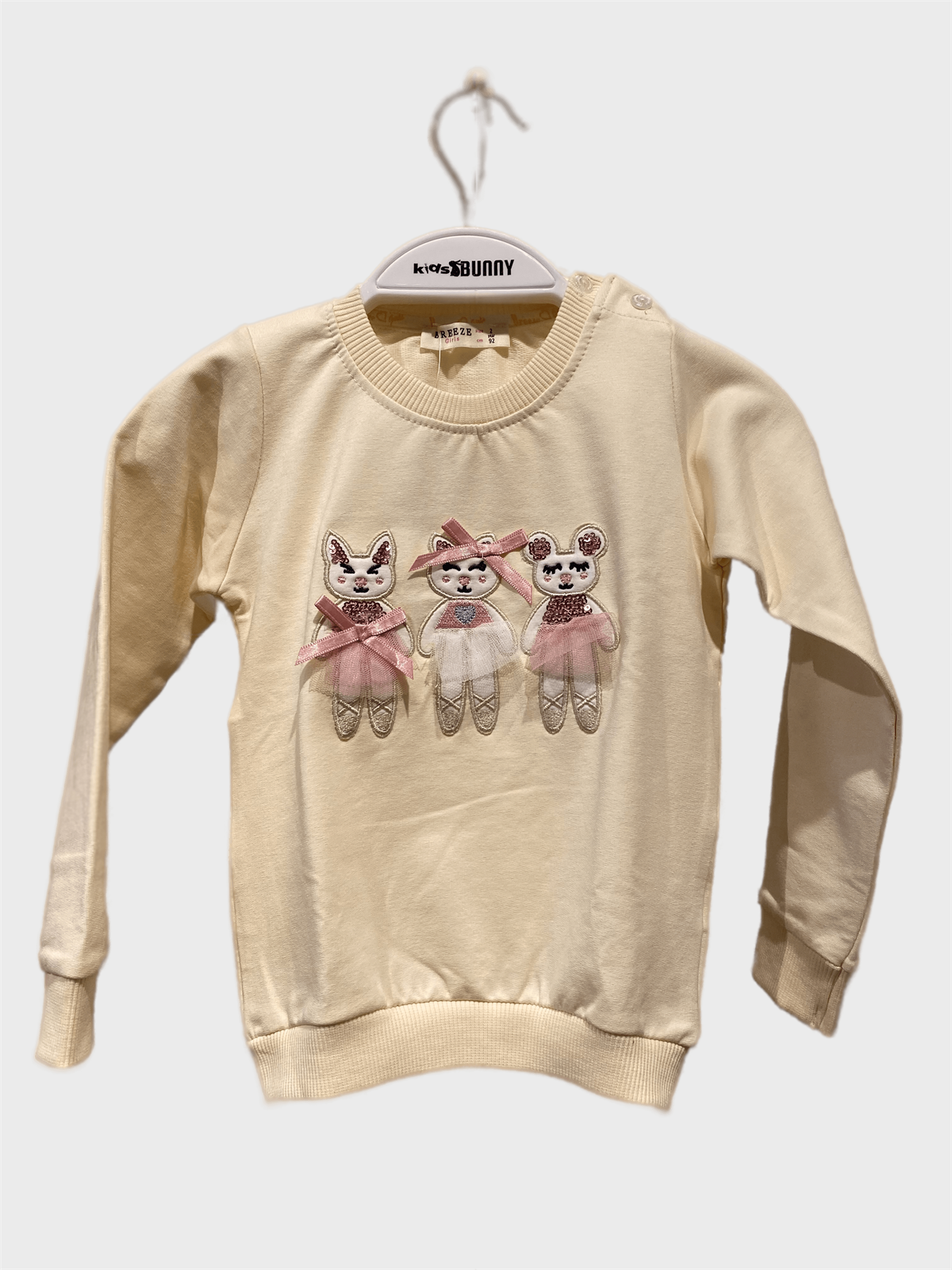 KEDİ BASKILI UZUN KOL KIZ SWEAT