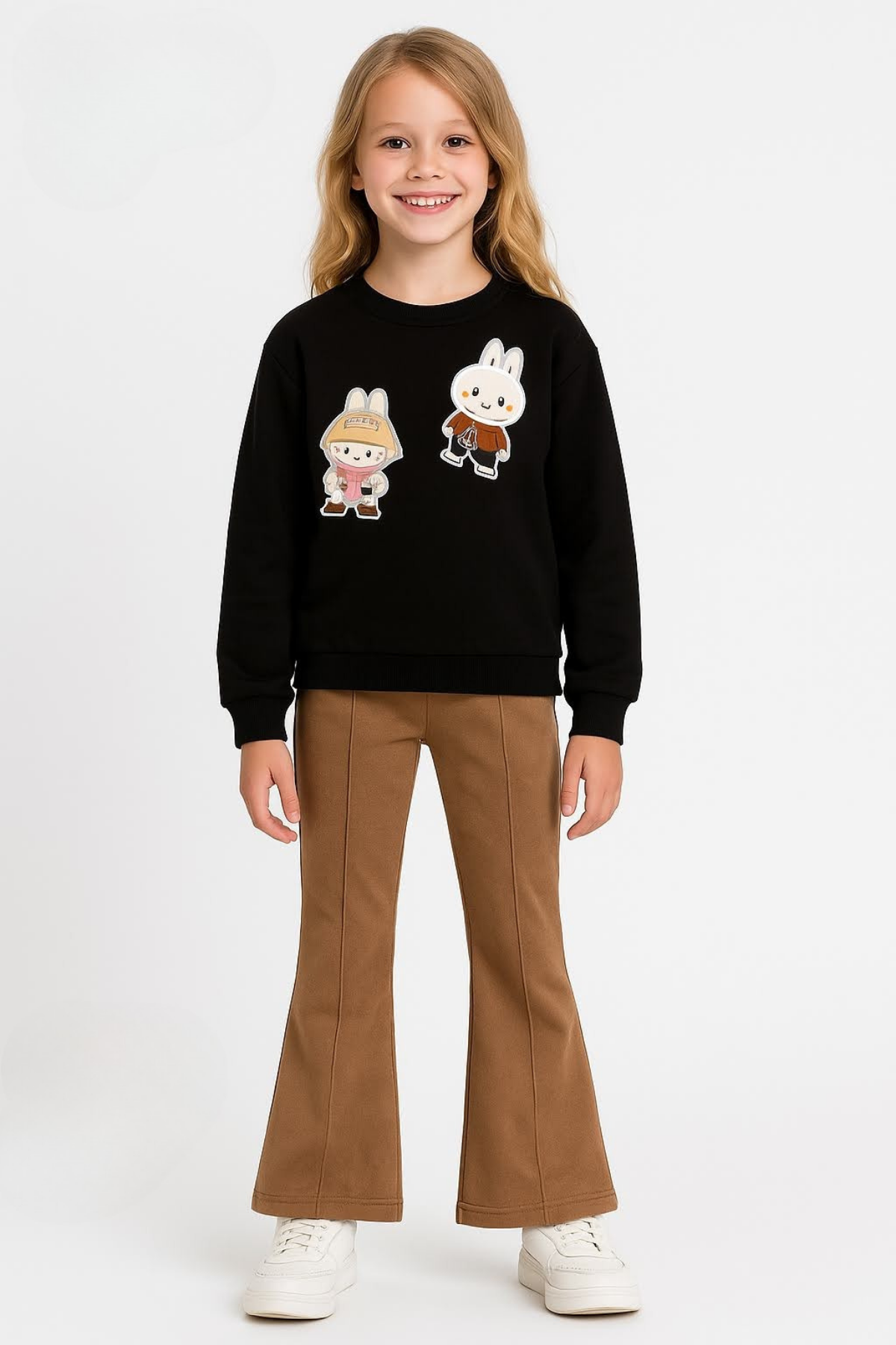 Labubu Kız Sweat - Siyah