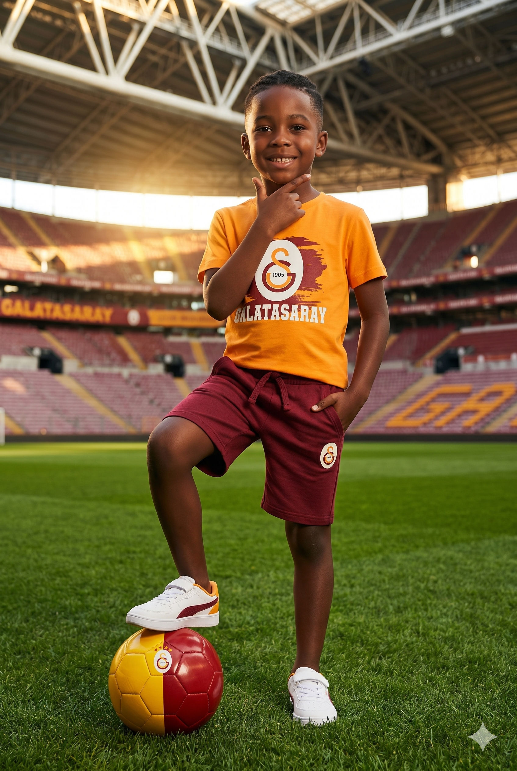 Lisanslı Galatasaraylı Erkek Şort Takım - Kırmızı