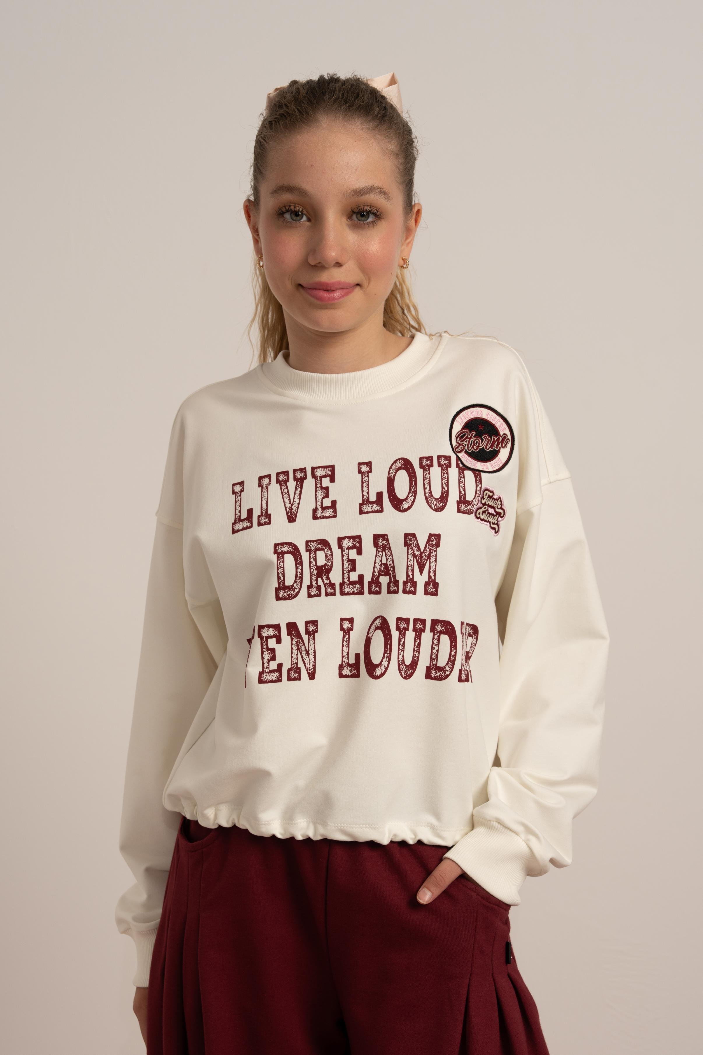 LOCO LOCO Dream Kız Sweat - Ekru