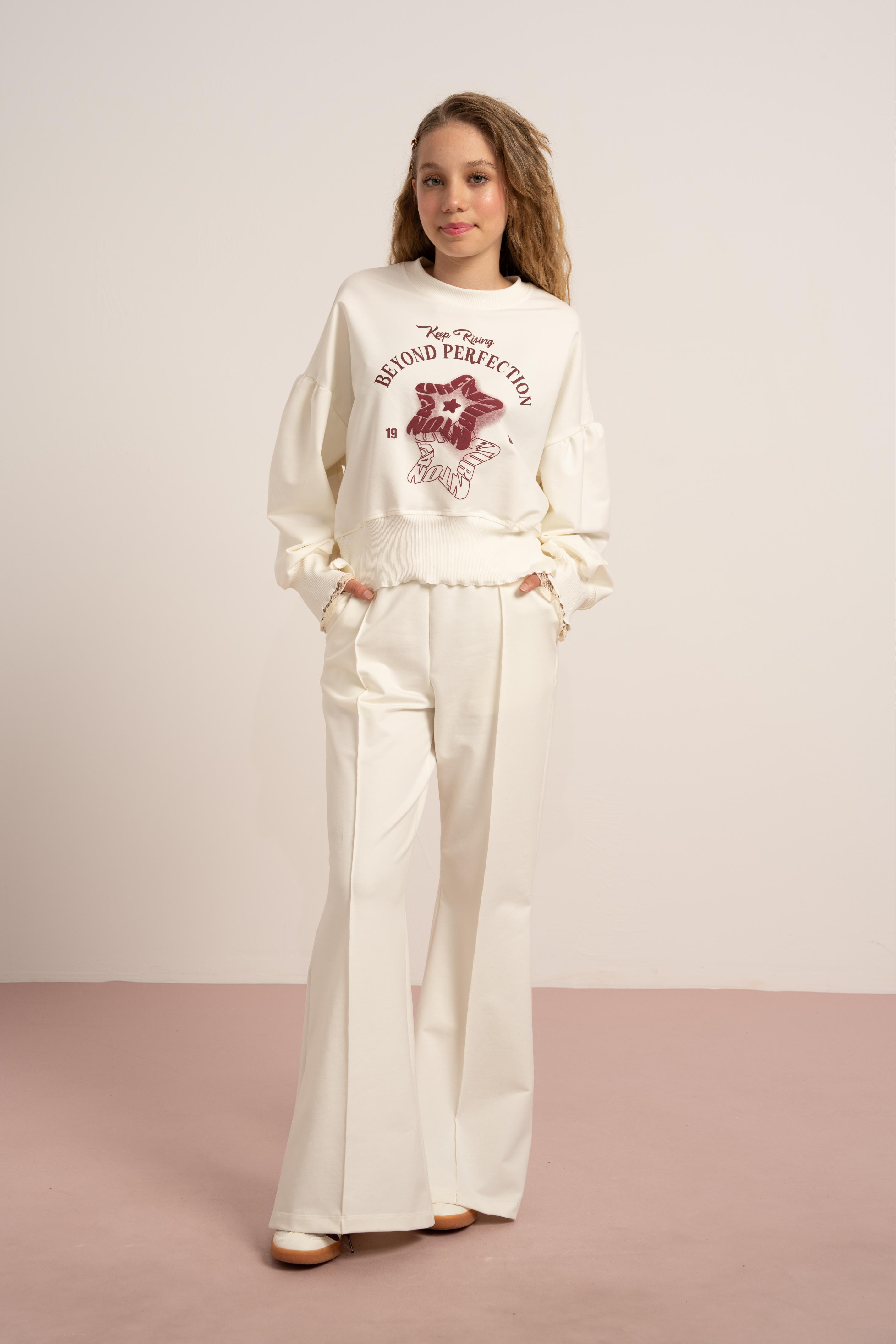 LOCO LOCO İspanyol Kız Pantolon - Ekru