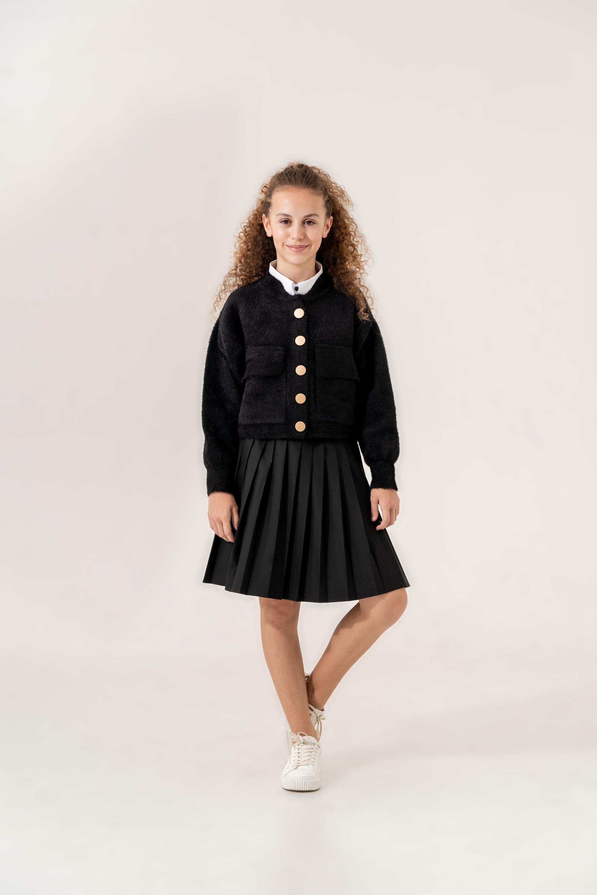 LOCO LOCO Sakallı Kız Ceket - Siyah