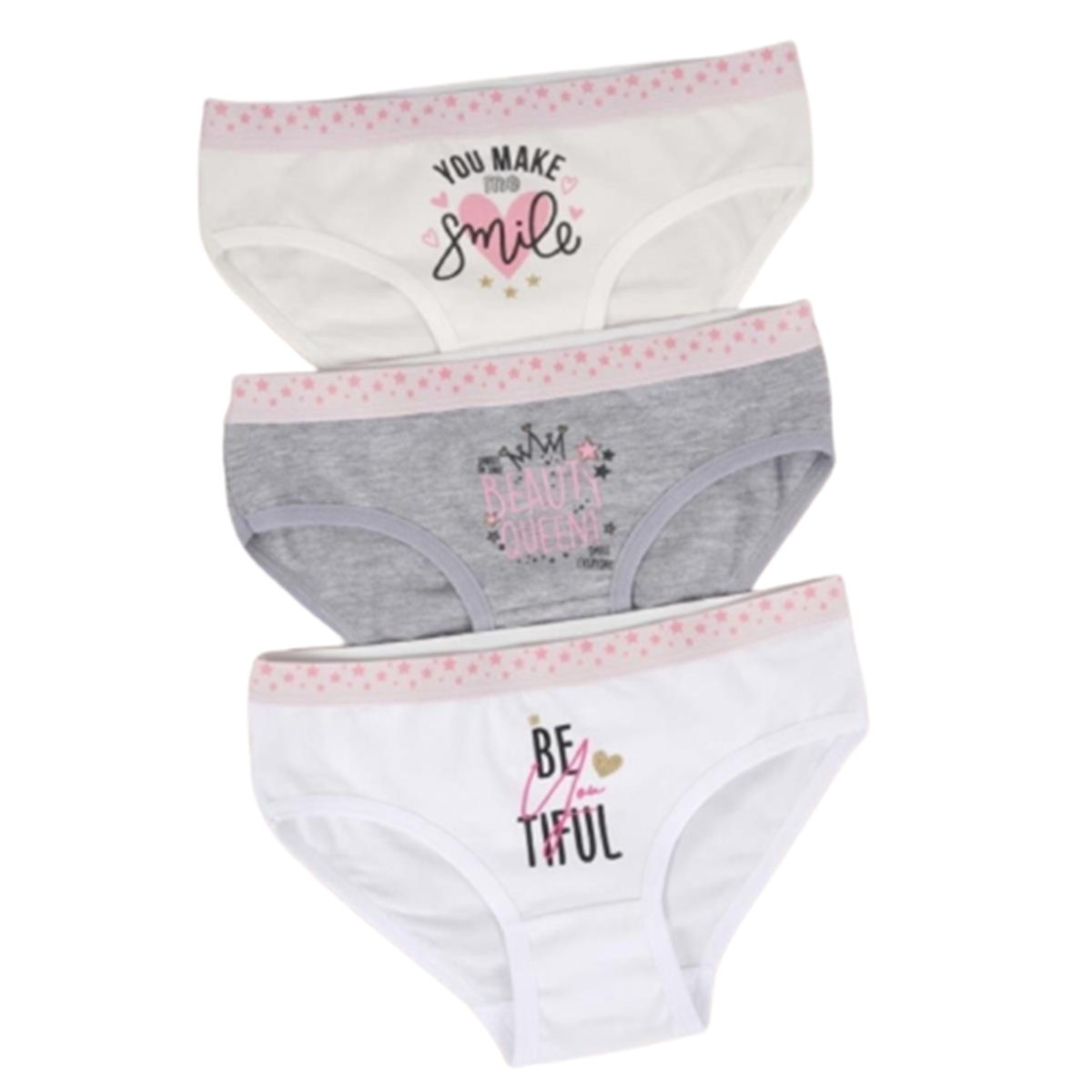 MAKELE 3'LÜ KIZ SLİP SET