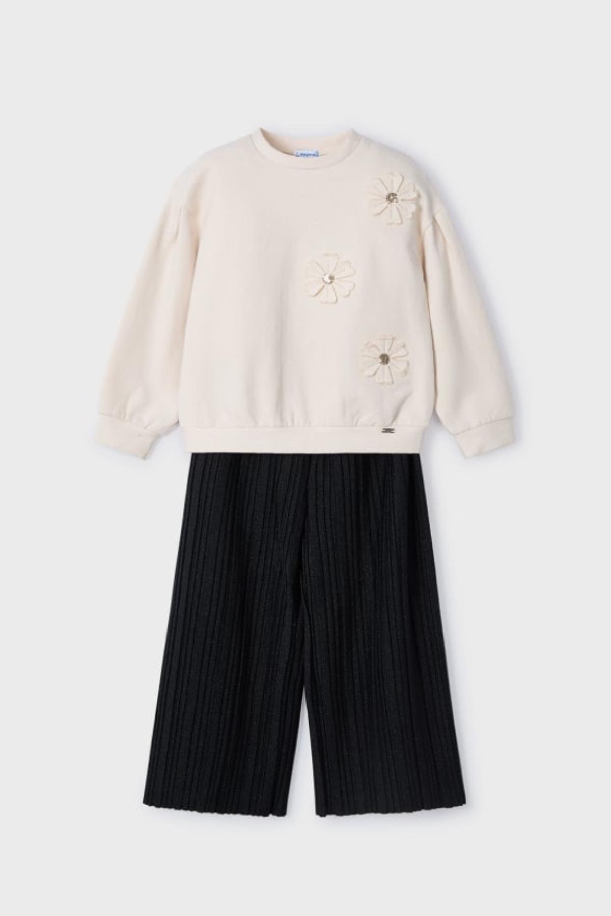 Mayoral Çiçekli Kız Takım - Bej