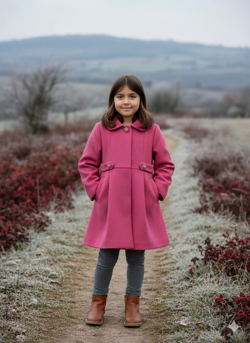 MAYORAL Kaşe Kız Kaban - Fuşya