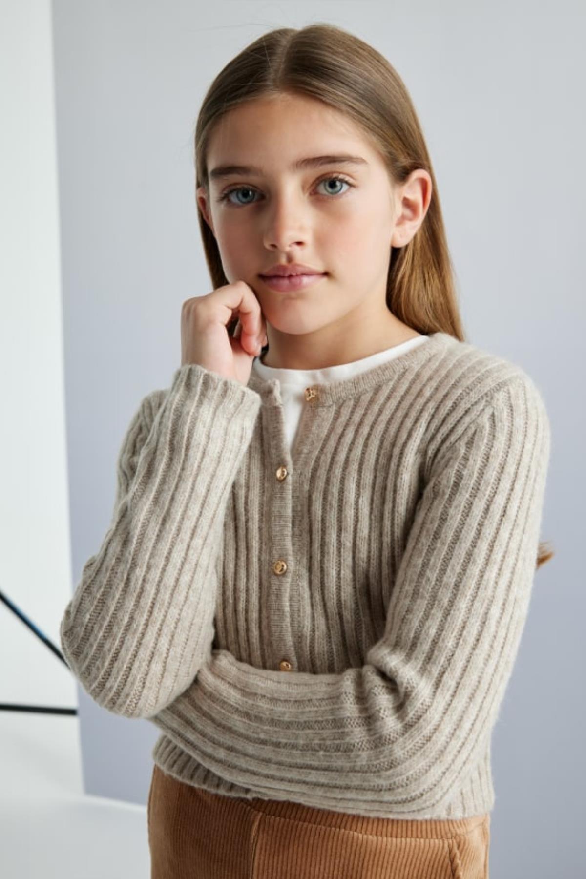 Mayoral Örme Kız Hırka - Bej