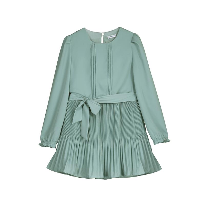 Mayoral Pileli Kız Elbise - Yeşil Mint