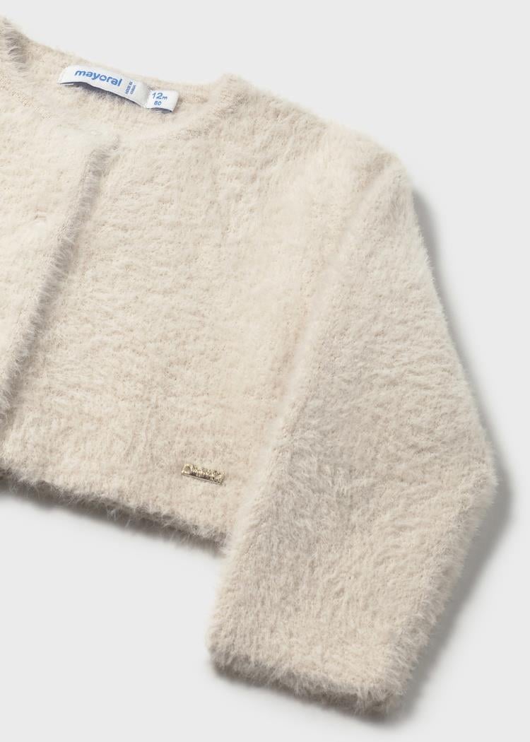 MAYORAL Tüylü Bebe Hırka - Bej