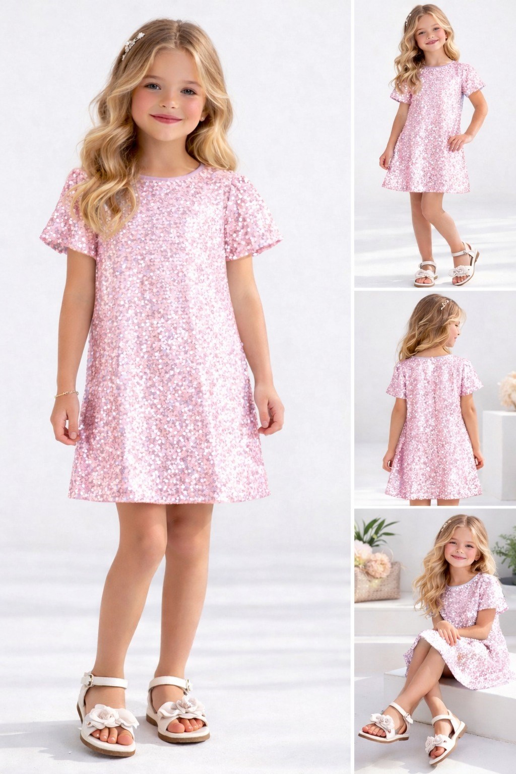 Moana Kız Elbise - Açık Pembe