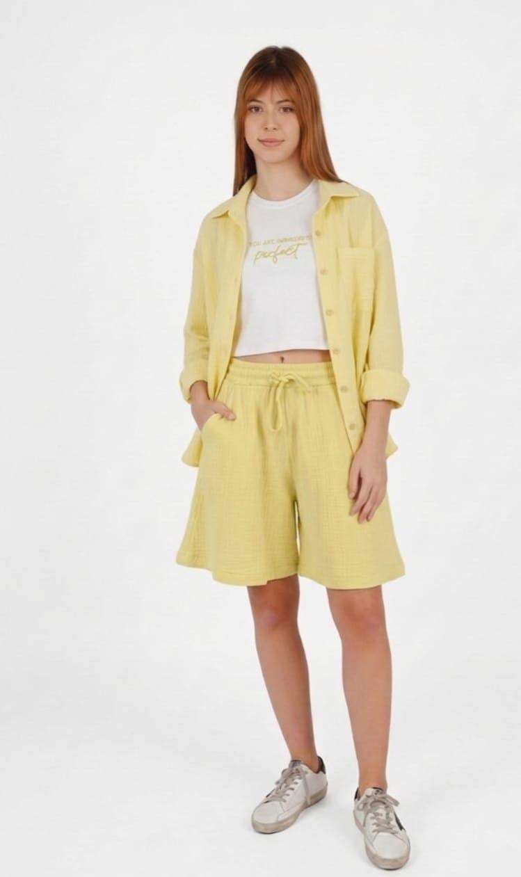 Müslin Kız Gömlek - Sarı