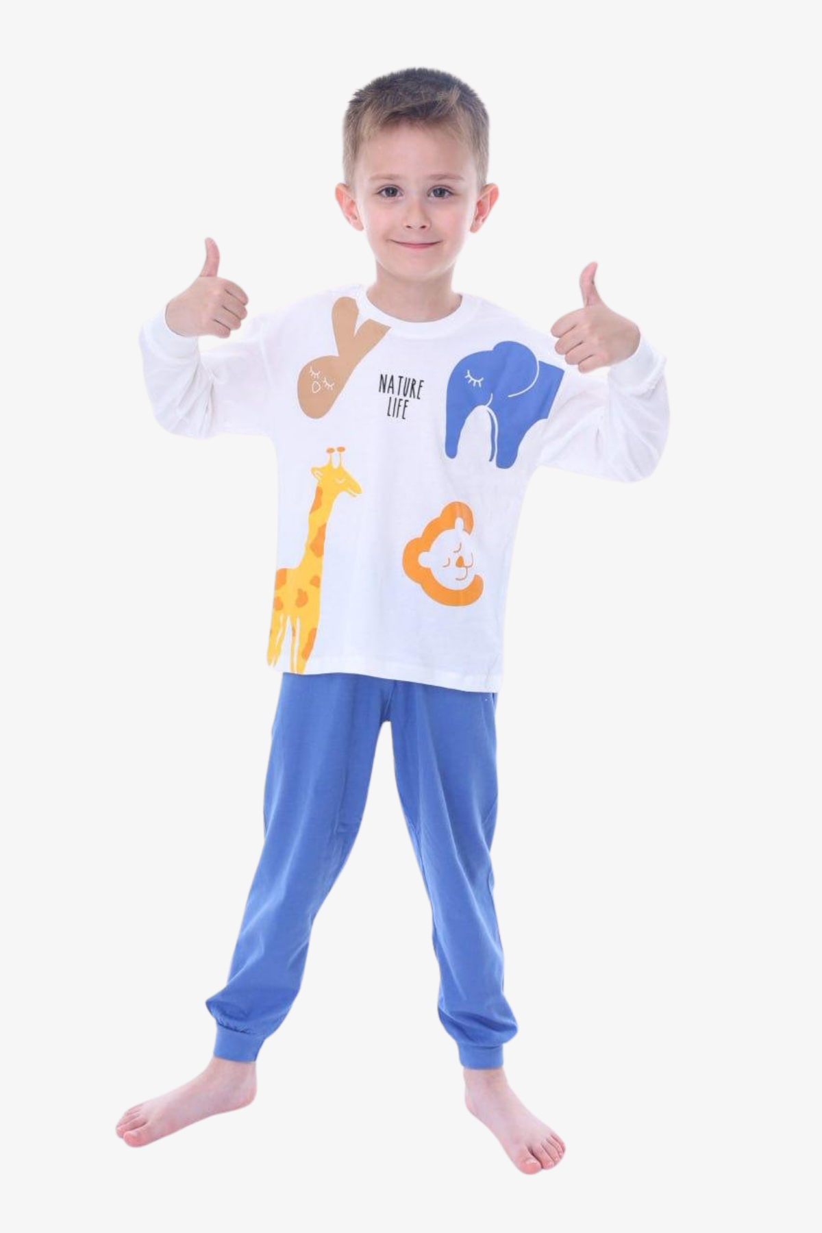 Nature Life Erkek Pijama Takımı - Ekru