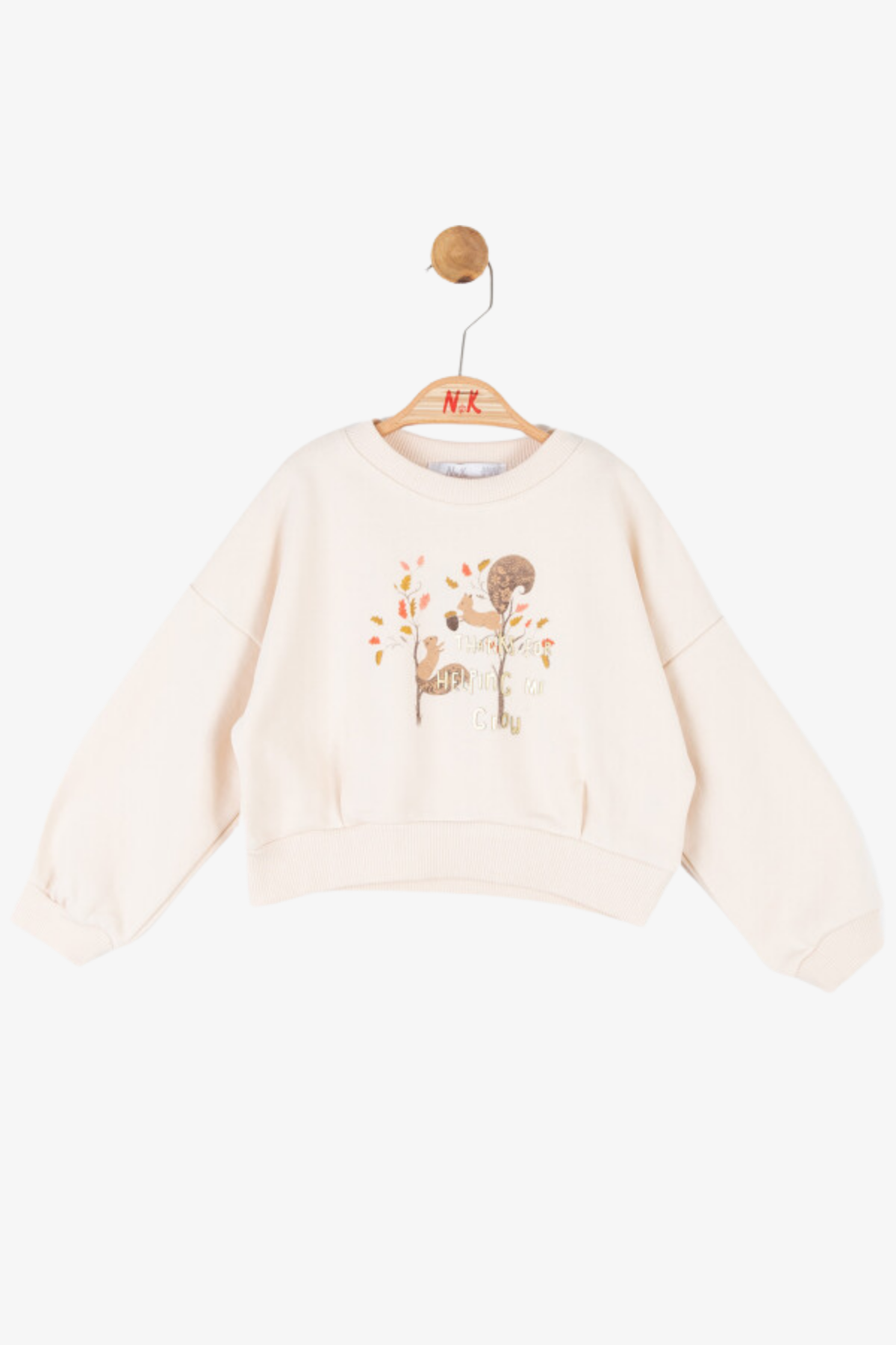 NK Sincap Baskılı Sweat - Bej