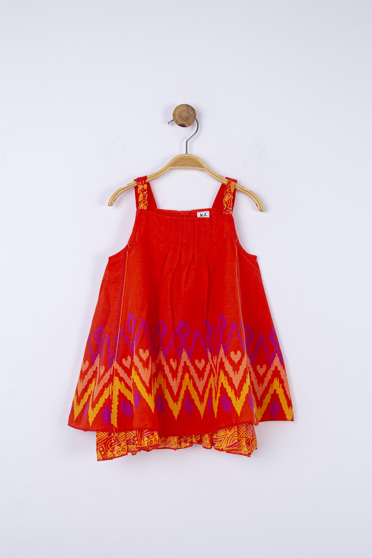 ÖNDEN DÜĞMELİ BEBE ELBİSE