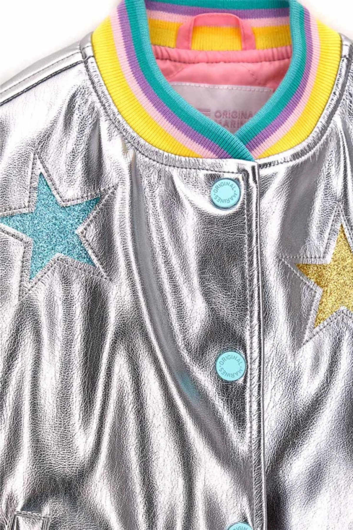 ORIGINAL MARINES Parlak Çok Renkli Yıldız Kız Ceket - Gümüş