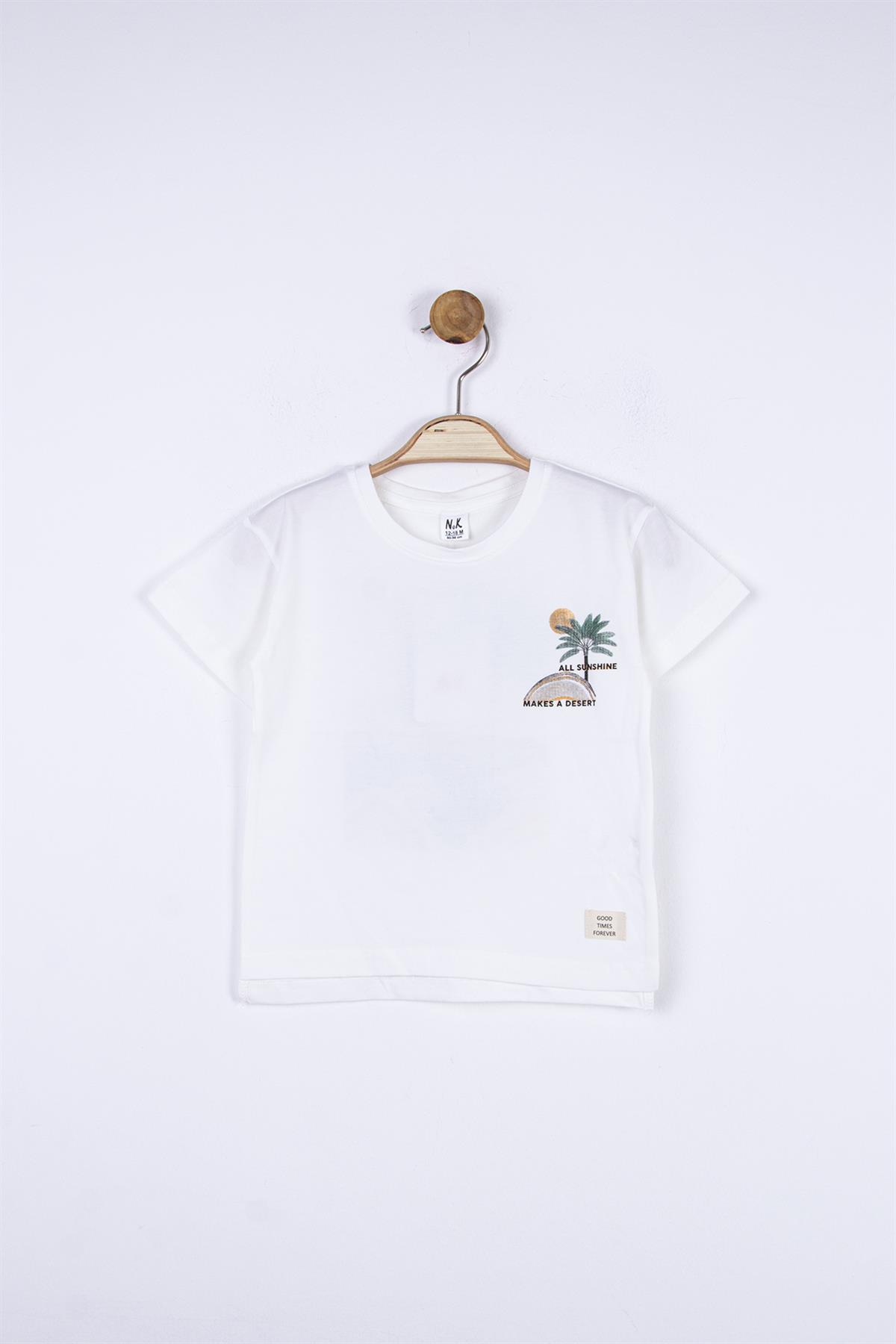 PALMİYE BASKILI T-SHIRT