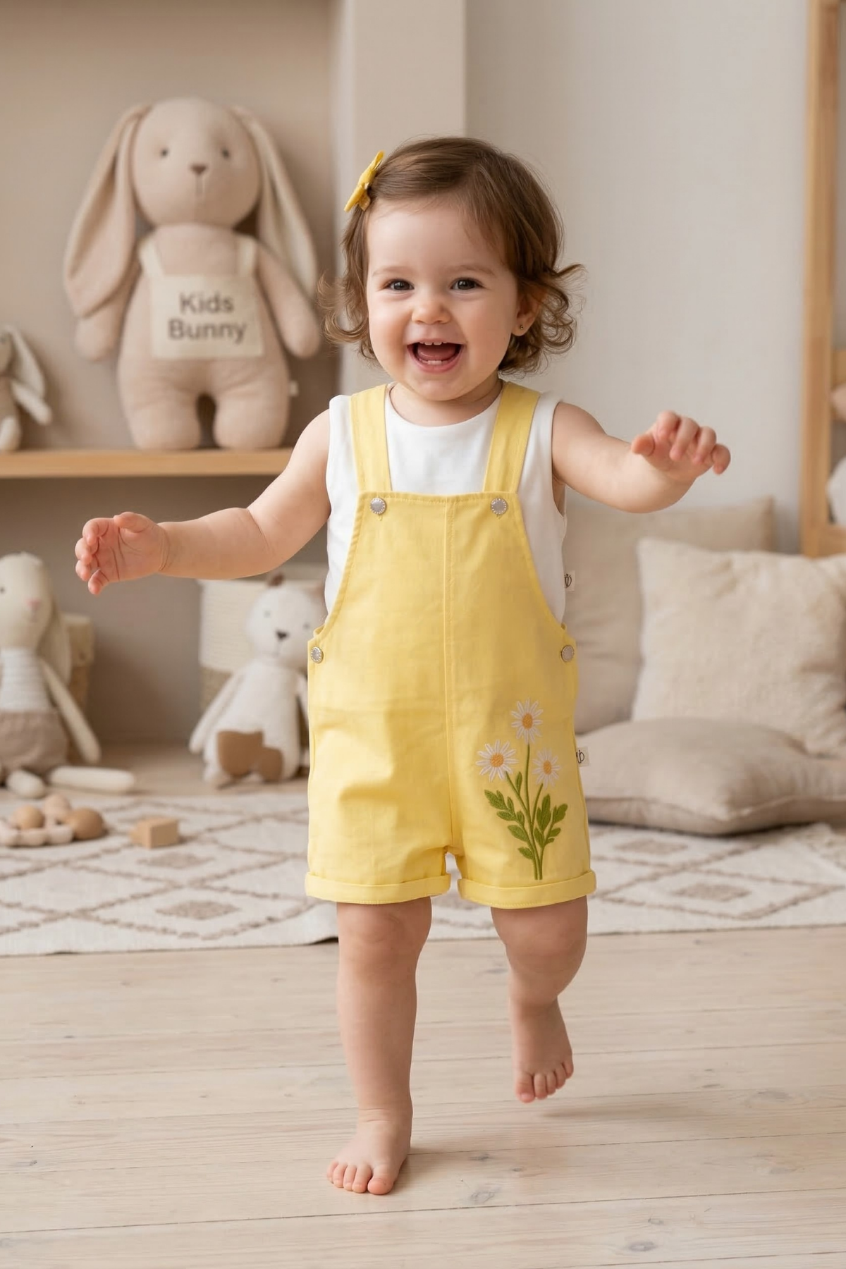 Papatyalı Bebe Salopet - Sarı