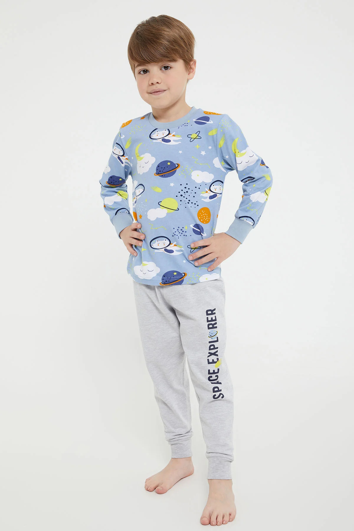 ROLY POLY SPACE EXPLORER ERKEK UZUN KOL PİJAMA TAKIM