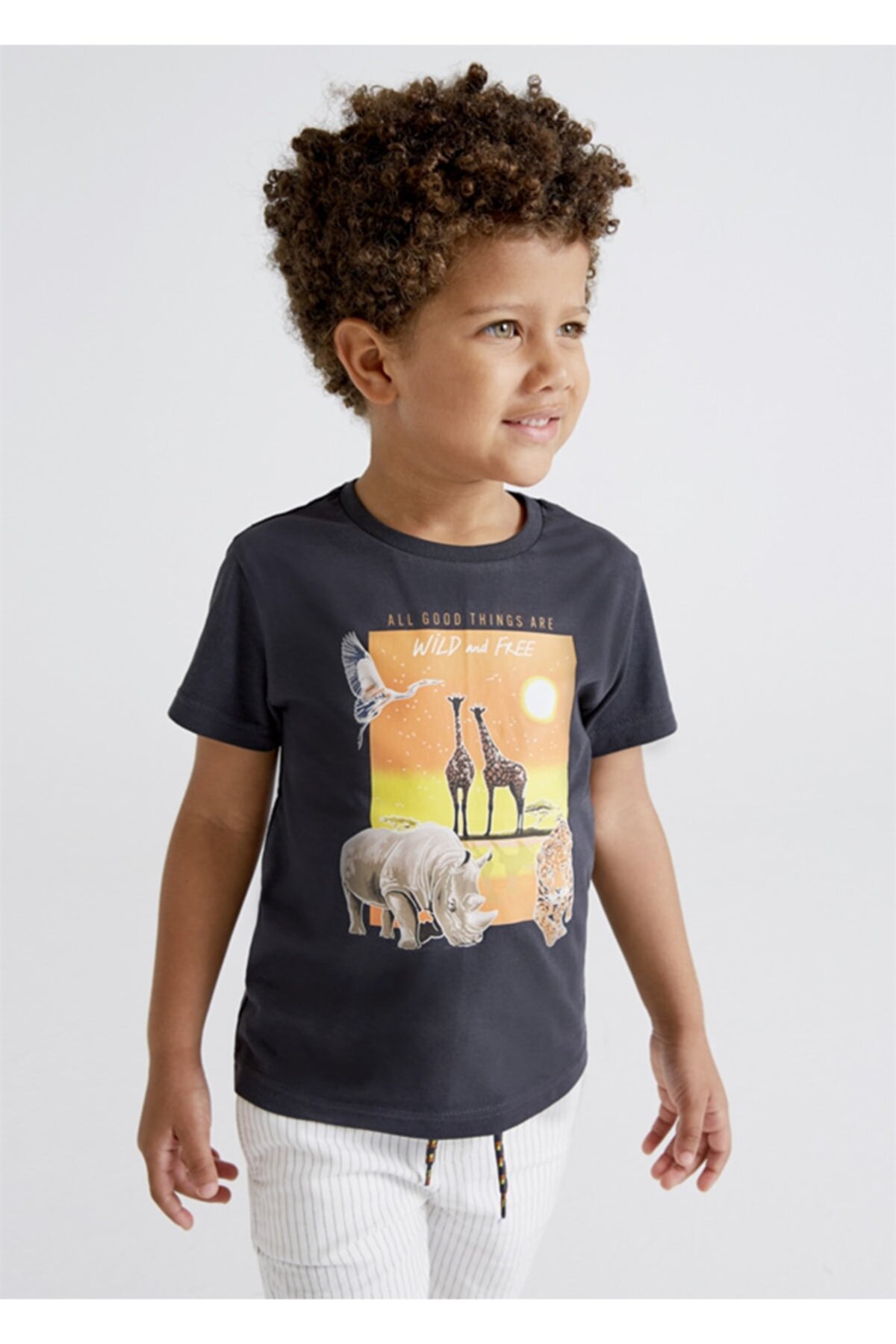 SAFARİ BASKILI T-SHIRT - SİYAH