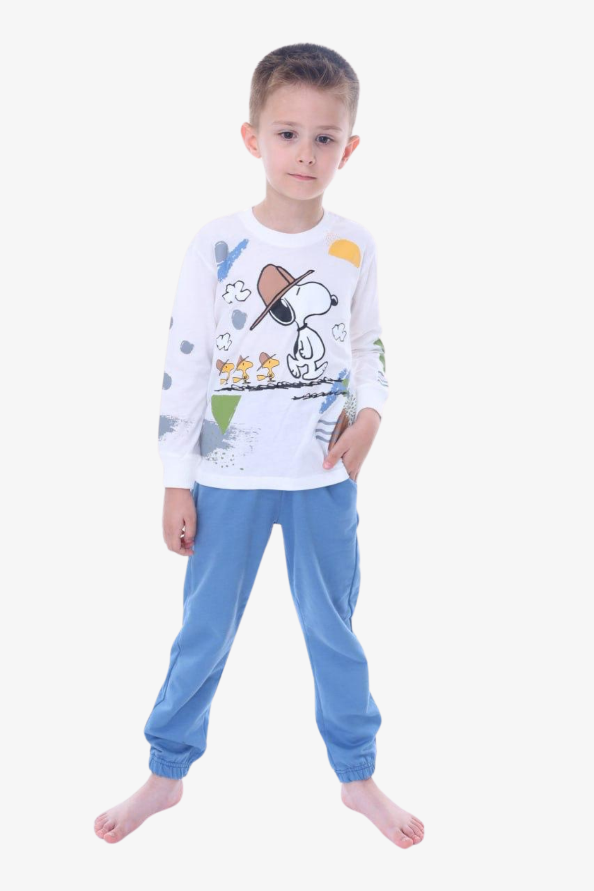 Snoopy Baskılı Sweat Takım - İndigo